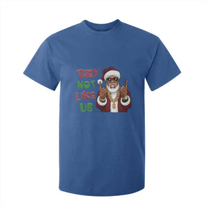 Funny Xmas Hiphop Black Santa T Shirt For Kid They Not Like Us African American Christmas TS09 Royal Blue Print Your Wear