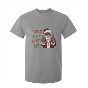 Funny Xmas Hiphop Black Santa T Shirt For Kid They Not Like Us African American Christmas TS09 Sport Gray Print Your Wear