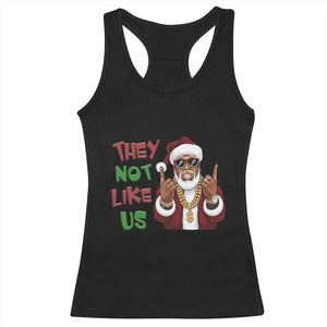 Funny Xmas Hiphop Black Santa Racerback Tank Top They Not Like Us African American Christmas TS09 Black Print Your Wear