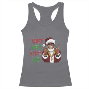 Funny Xmas Hiphop Black Santa Racerback Tank Top They Not Like Us African American Christmas TS09 Charcoal Print Your Wear