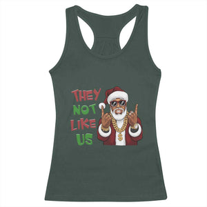 Funny Xmas Hiphop Black Santa Racerback Tank Top They Not Like Us African American Christmas TS09 Dark Forest Green Print Your Wear