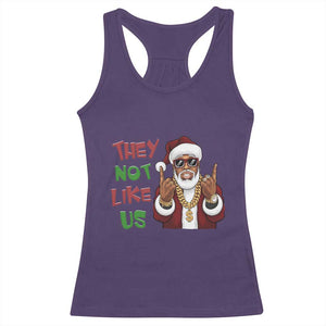 Funny Xmas Hiphop Black Santa Racerback Tank Top They Not Like Us African American Christmas TS09 Purple Print Your Wear