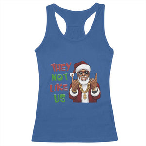 Funny Xmas Hiphop Black Santa Racerback Tank Top They Not Like Us African American Christmas TS09 Royal Blue Print Your Wear