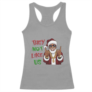 Funny Xmas Hiphop Black Santa Racerback Tank Top They Not Like Us African American Christmas TS09 Sport Gray Print Your Wear