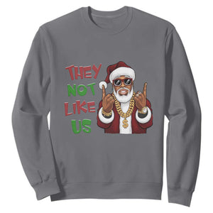 Funny Xmas Hiphop Black Santa Sweatshirt They Not Like Us African American Christmas TS09 Charcoal Print Your Wear