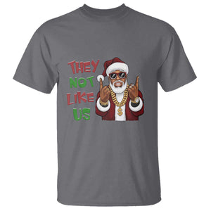 Funny Xmas Hiphop Black Santa T Shirt They Not Like Us African American Christmas TS09 Charcoal Print Your Wear