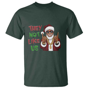 Funny Xmas Hiphop Black Santa T Shirt They Not Like Us African American Christmas TS09 Dark Forest Green Print Your Wear