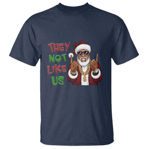 Funny Xmas Hiphop Black Santa T Shirt They Not Like Us African American Christmas TS09 Navy Print Your Wear