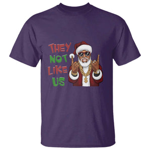 Funny Xmas Hiphop Black Santa T Shirt They Not Like Us African American Christmas TS09 Purple Print Your Wear