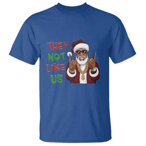 Funny Xmas Hiphop Black Santa T Shirt They Not Like Us African American Christmas TS09 Royal Blue Print Your Wear