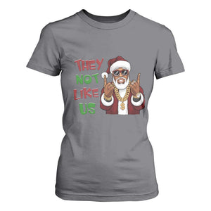 Funny Xmas Hiphop Black Santa T Shirt For Women They Not Like Us African American Christmas TS09 Charcoal Print Your Wear