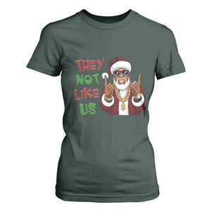 Funny Xmas Hiphop Black Santa T Shirt For Women They Not Like Us African American Christmas TS09 Dark Forest Green Print Your Wear