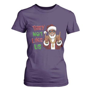 Funny Xmas Hiphop Black Santa T Shirt For Women They Not Like Us African American Christmas TS09 Purple Print Your Wear