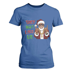 Funny Xmas Hiphop Black Santa T Shirt For Women They Not Like Us African American Christmas TS09 Royal Blue Print Your Wear