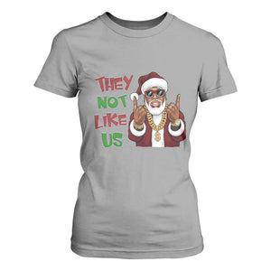 Funny Xmas Hiphop Black Santa T Shirt For Women They Not Like Us African American Christmas TS09 Sport Gray Print Your Wear