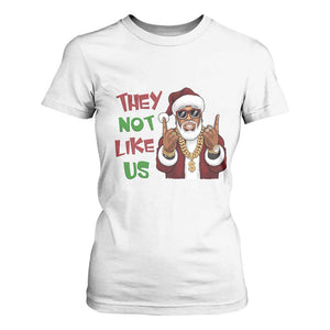 Funny Xmas Hiphop Black Santa T Shirt For Women They Not Like Us African American Christmas TS09 White Print Your Wear