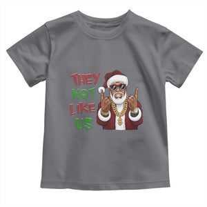 Funny Xmas Hiphop Black Santa Toddler T Shirt They Not Like Us African American Christmas TS09 Charcoal Print Your Wear