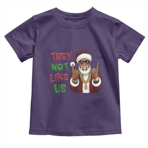 Funny Xmas Hiphop Black Santa Toddler T Shirt They Not Like Us African American Christmas TS09 Purple Print Your Wear