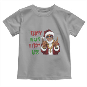 Funny Xmas Hiphop Black Santa Toddler T Shirt They Not Like Us African American Christmas TS09 Sport Gray Print Your Wear