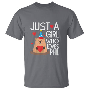 Cute Groundhog Just A Girl Who Loves Phil T Shirt TS09 Charcoal Printyourwear