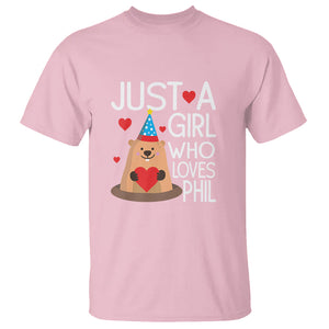 Cute Groundhog Just A Girl Who Loves Phil T Shirt TS09 Light Pink Printyourwear