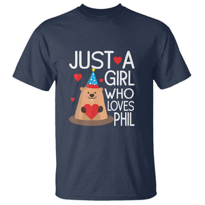 Cute Groundhog Just A Girl Who Loves Phil T Shirt TS09 Navy Printyourwear