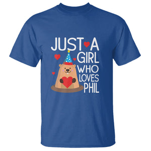 Cute Groundhog Just A Girl Who Loves Phil T Shirt TS09 Royal Blue Printyourwear