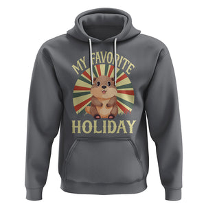 Cute Groundhog Retro My Favorite Holiday Hoodie TS09 Charcoal Printyourwear