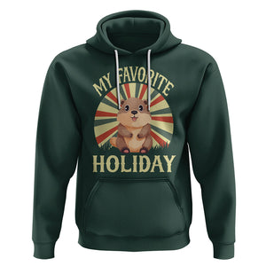 Cute Groundhog Retro My Favorite Holiday Hoodie TS09 Dark Forest Green Printyourwear