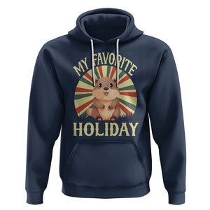 Cute Groundhog Retro My Favorite Holiday Hoodie TS09 Navy Printyourwear