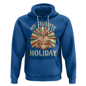 Cute Groundhog Retro My Favorite Holiday Hoodie TS09 Royal Blue Printyourwear