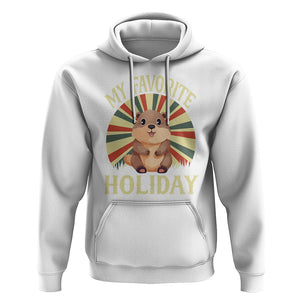 Cute Groundhog Retro My Favorite Holiday Hoodie TS09 White Printyourwear