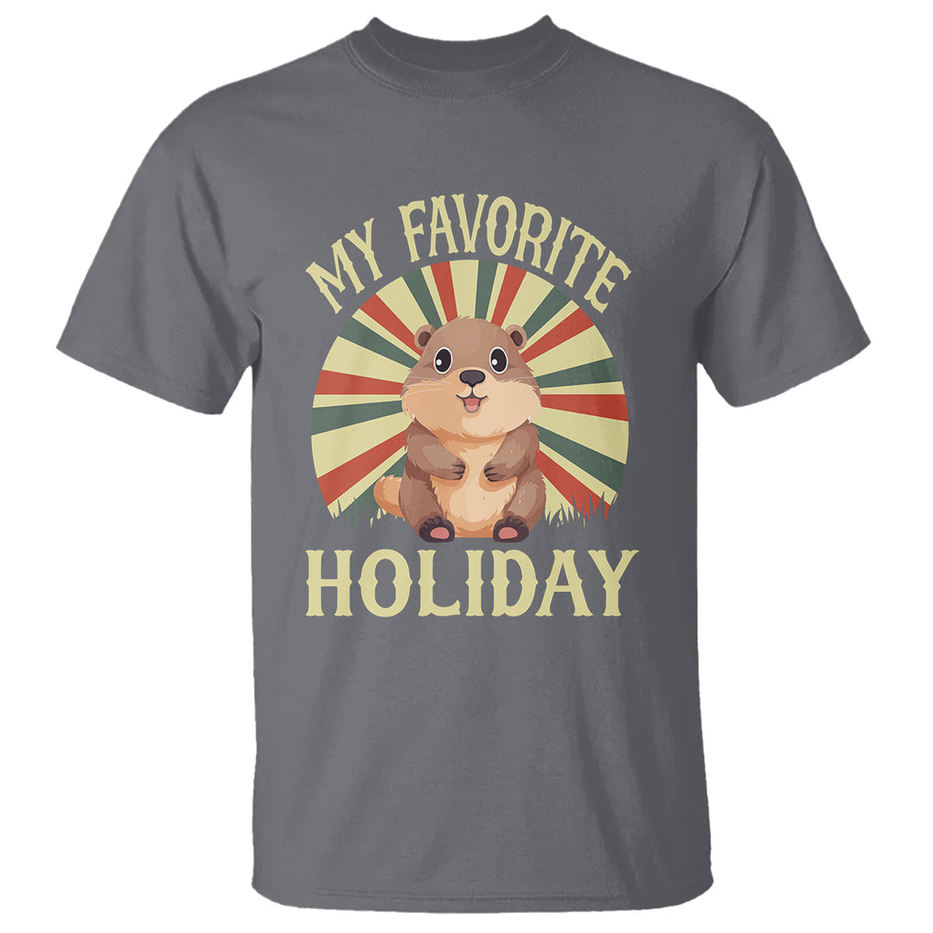 Cute Groundhog Retro My Favorite Holiday T Shirt TS09 Charcoal Printyourwear