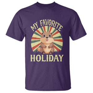 Cute Groundhog Retro My Favorite Holiday T Shirt TS09 Purple Printyourwear