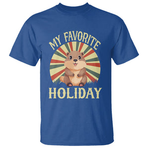 Cute Groundhog Retro My Favorite Holiday T Shirt TS09 Royal Blue Printyourwear