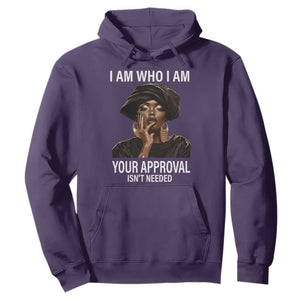 Black History Month Hoodie I Am Who I Am Your Approval Isn't Needed TS09 Purple Printyourwear