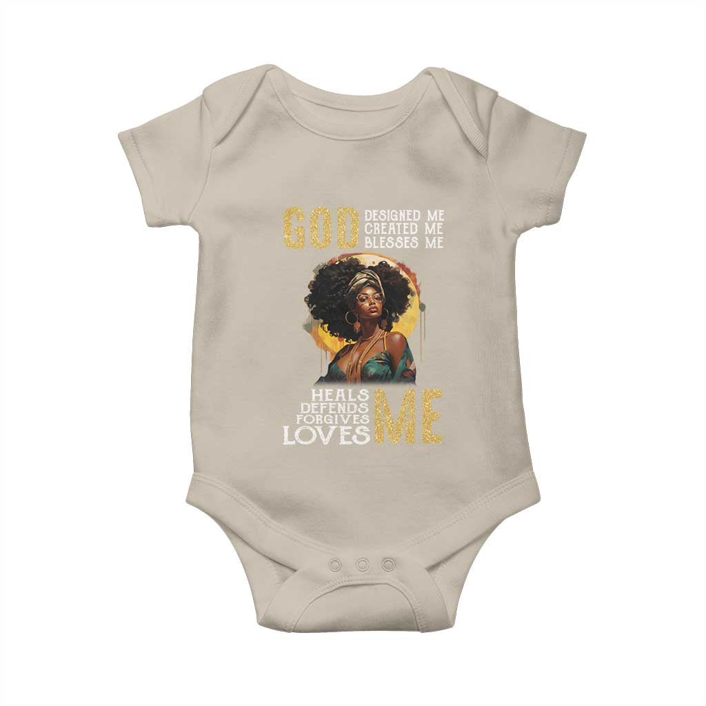 African Women Pride Baby Onesie God Designed Created Blessed Me Black History Month TS09 Sand Print Your Wear