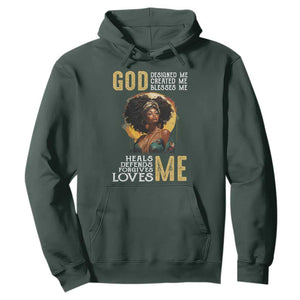 Black History Month Hoodie African Women God Designed Created Blessed Me TS09 Dark Forest Green Printyourwear