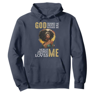 Black History Month Hoodie African Women God Designed Created Blessed Me TS09 Navy Printyourwear