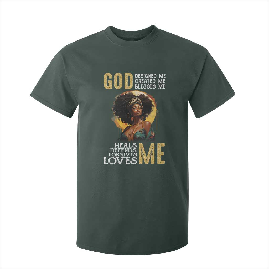 African Women Pride T Shirt For Kid God Designed Created Blessed Me Black History Month TS09 Dark Forest Green Print Your Wear
