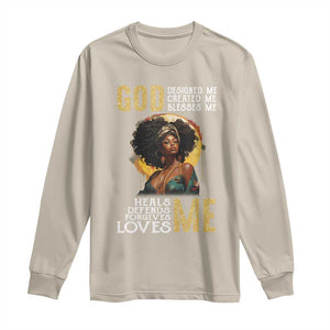 African Women Pride Long Sleeve Shirt God Designed Created Blessed Me Black History Month TS09 Sand Print Your Wear