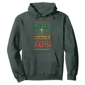 Black History Month Hoodie A Heritage Of Unshakeable Faith Christian BLM TS09 Dark Forest Green Printyourwear