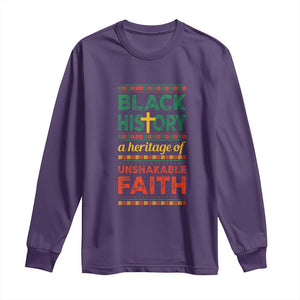 Black History Month Long Sleeve Shirt A Heritage Of Unshakeable Faith Christian TS09 Purple Print Your Wear