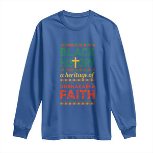 Black History Month Long Sleeve Shirt A Heritage Of Unshakeable Faith Christian TS09 Royal Blue Print Your Wear