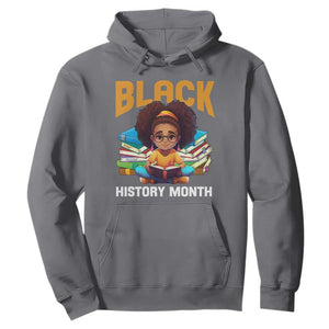 Black History Month Hoodie Girl Reading Book African Pride Melanin TS09 Charcoal Printyourwear