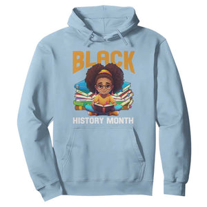 Black History Month Hoodie Girl Reading Book African Pride Melanin TS09 Light Blue Printyourwear