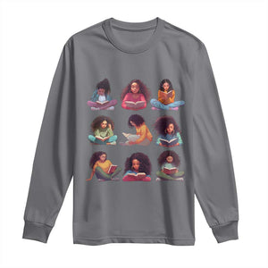 Black History Month Long Sleeve Shirt Reading Book African Smart Melanin Women Girls TS09 Charcoal Print Your Wear