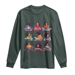 Black History Month Long Sleeve Shirt Reading Book African Smart Melanin Women Girls TS09 Dark Forest Green Print Your Wear