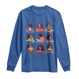 Black History Month Long Sleeve Shirt Reading Book African Smart Melanin Women Girls TS09 Royal Blue Print Your Wear