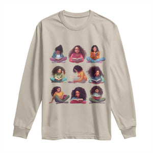 Black History Month Long Sleeve Shirt Reading Book African Smart Melanin Women Girls TS09 Sand Print Your Wear